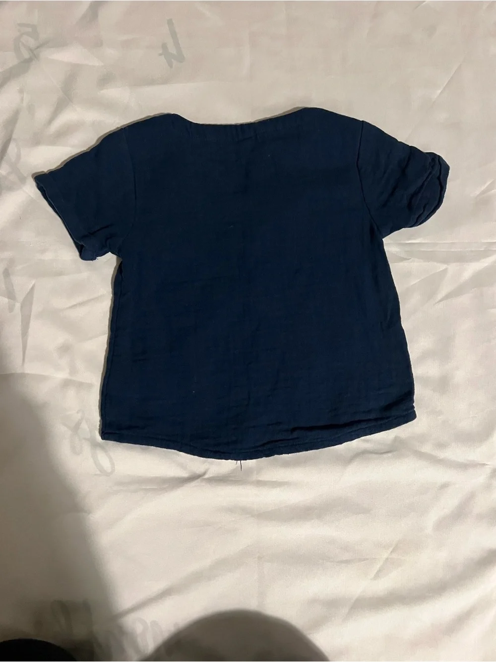 Old Navy Navy Blue Baby/Toddler Crinkle Cotton Short Set Size 18-24 Months